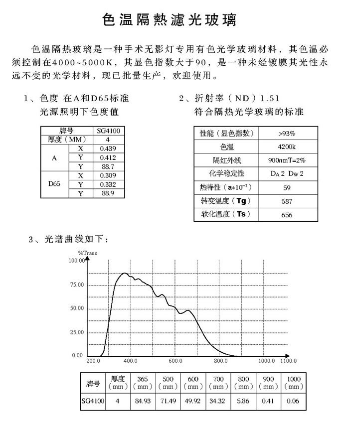 色温隔热滤光玻璃